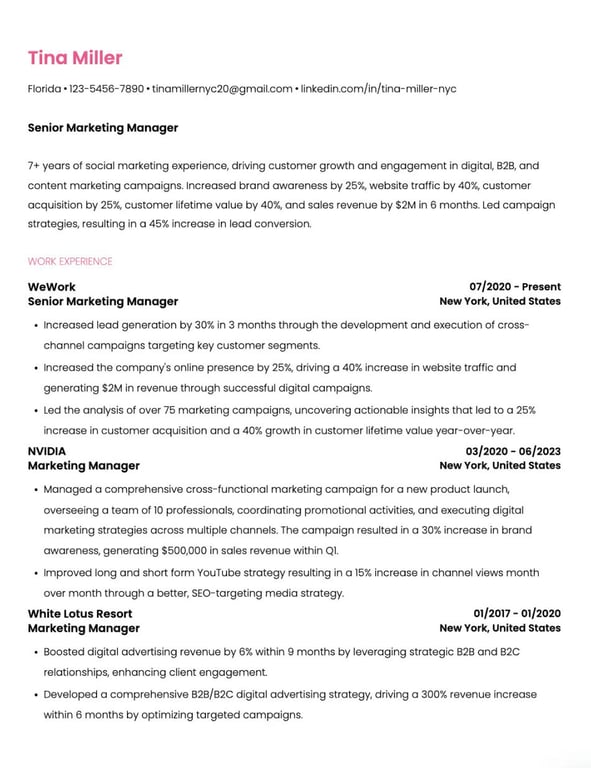 Chic Clarity Resume Template