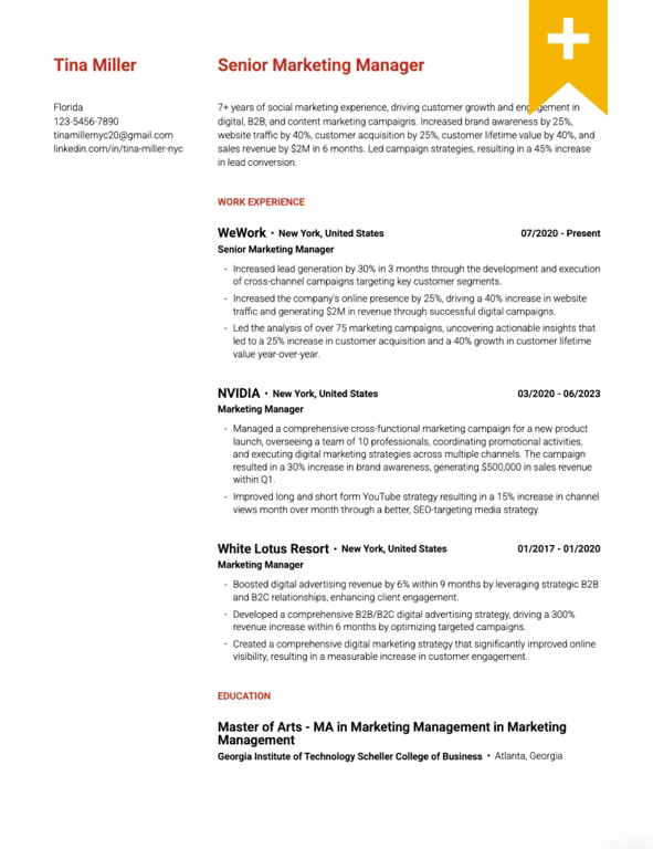 Dynamic Focus Resume Template