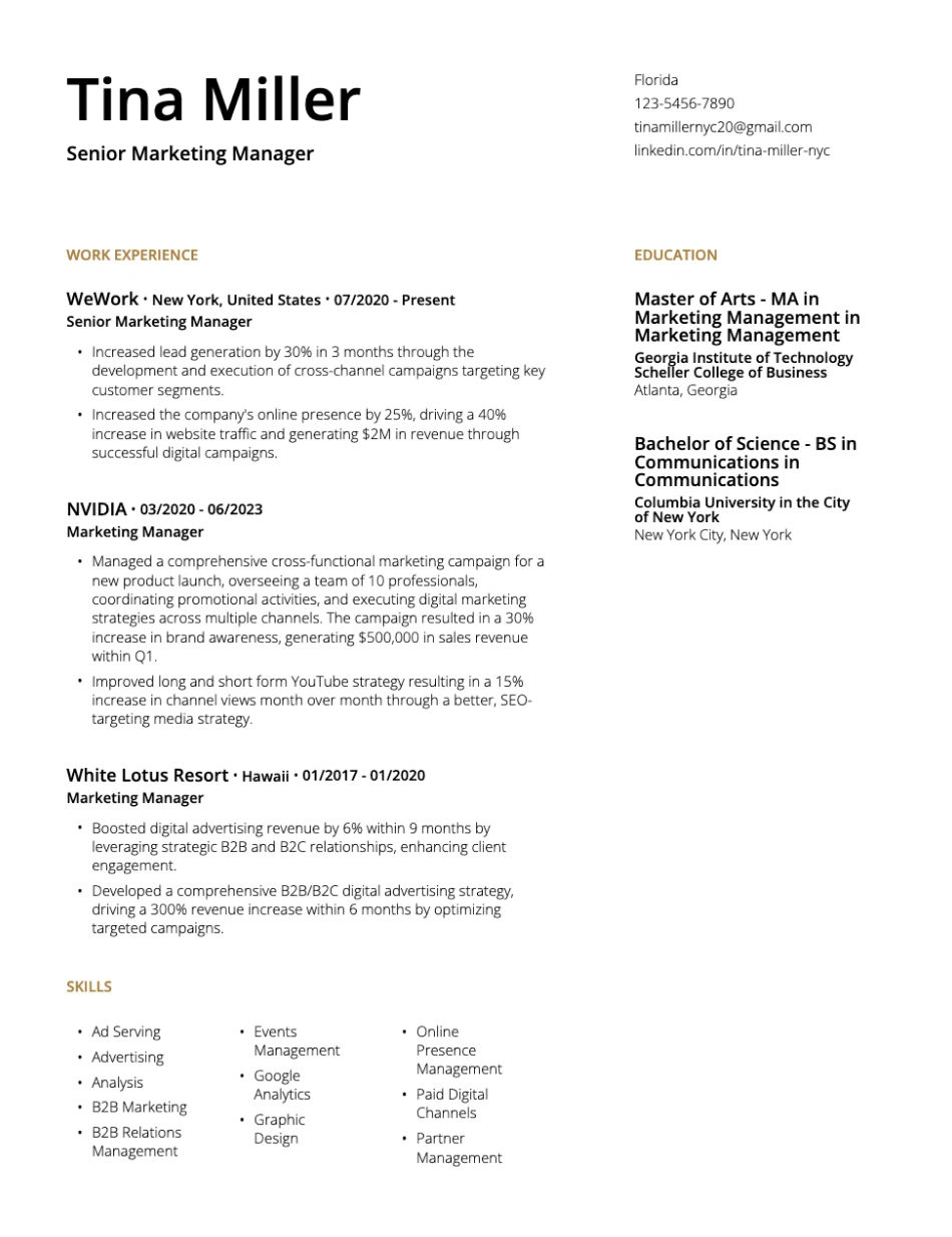 High GPA Student Resume Template