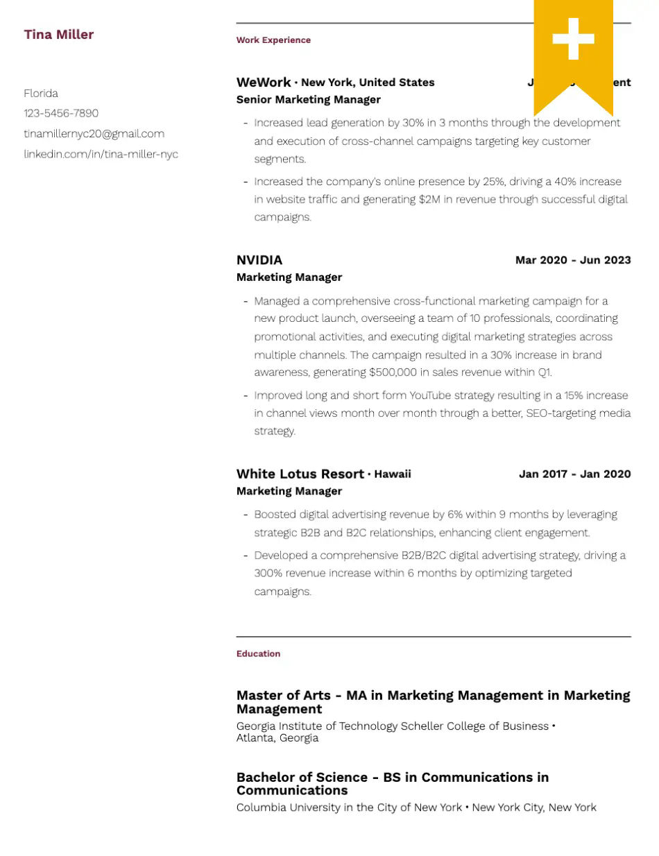 Academic Achiever Resume Template