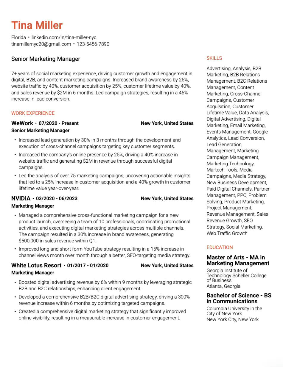 Modern Layout Resume for Job Seekers