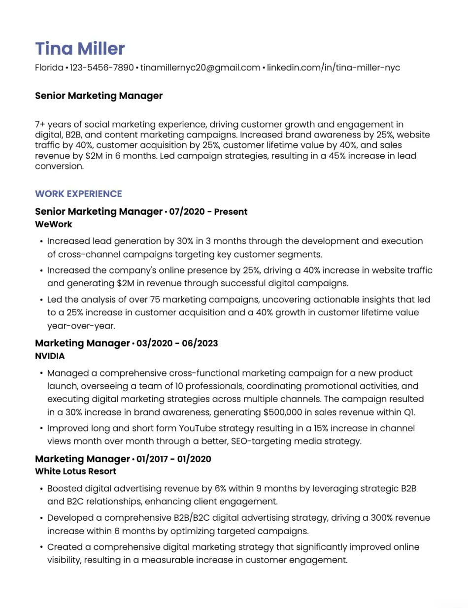 Contemporary Resume Template