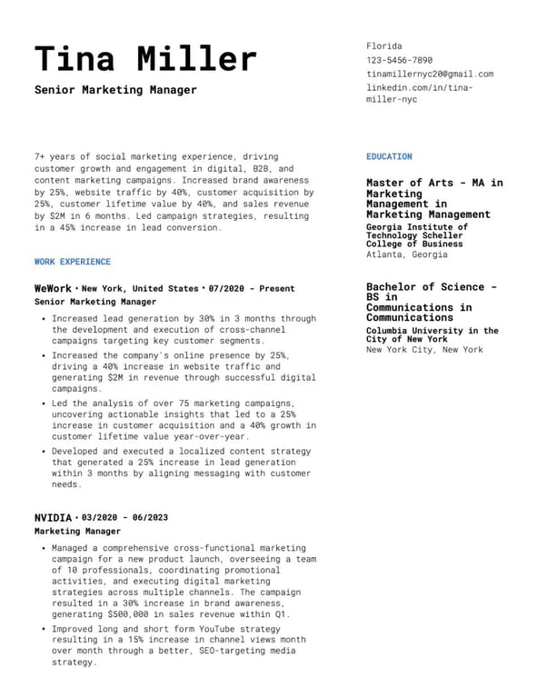 Bold Reverse-Chronological Resume Template