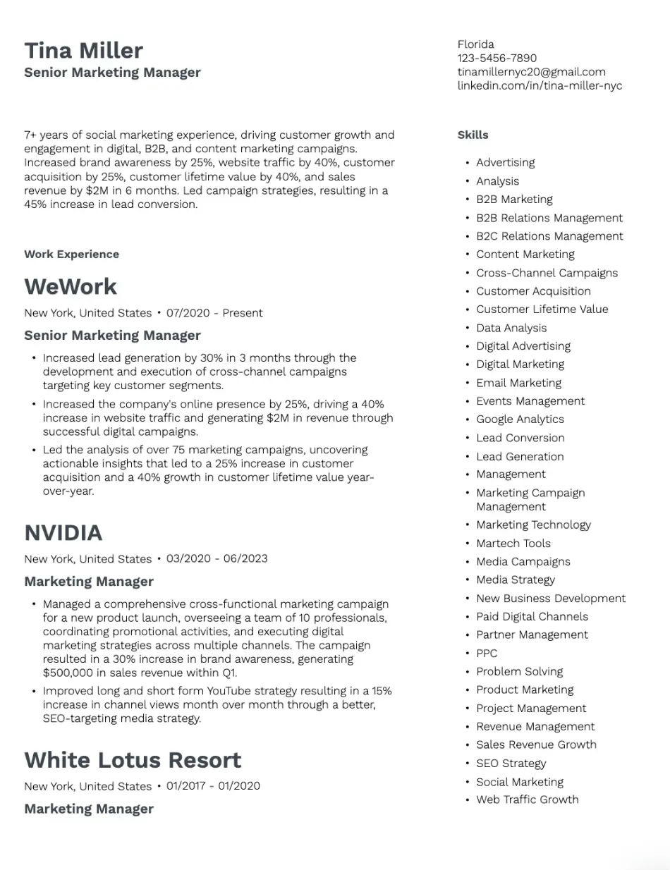 Modern Technical Resume Layout