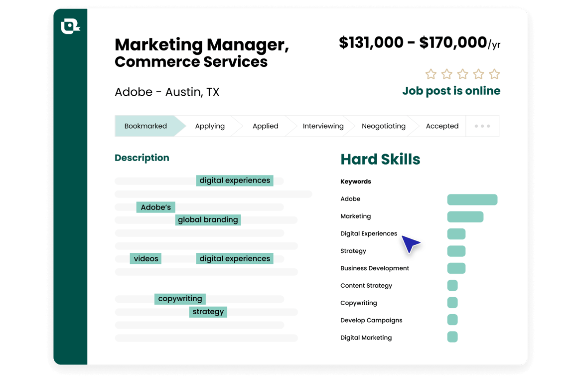 analyze job description for keywords