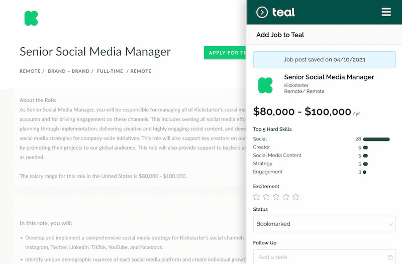 Add a job to your job tracker