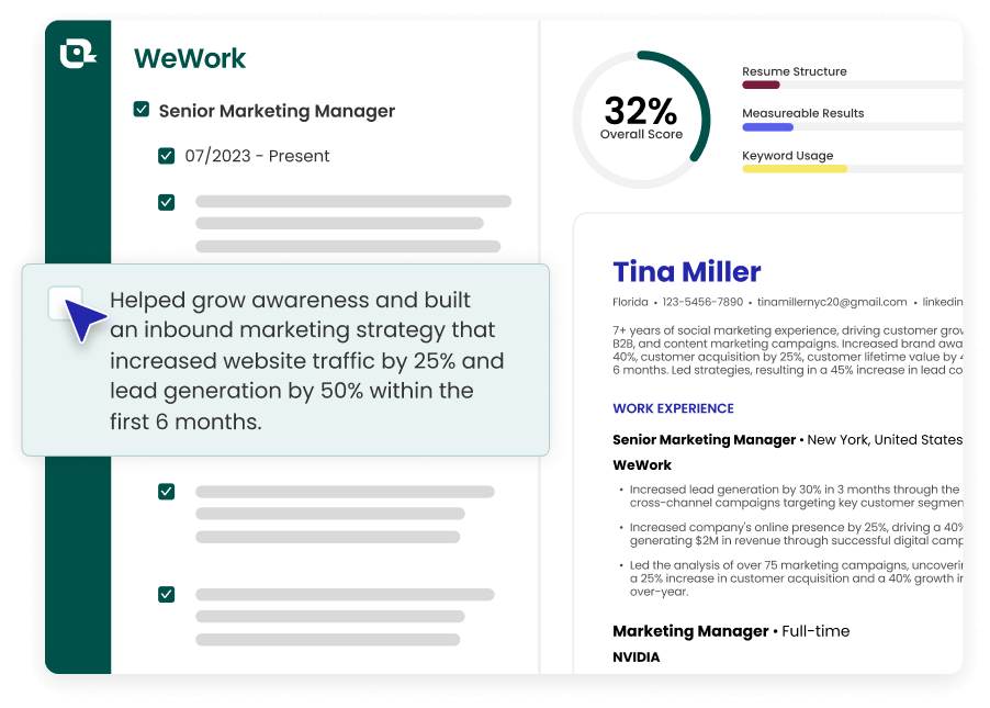 AI resume builder and AI resume editor to create and edit resumes online