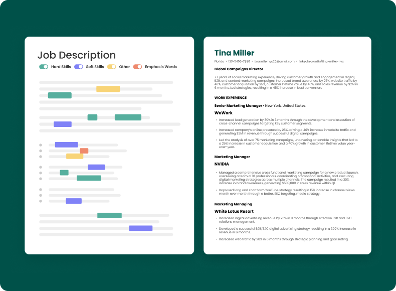 Get personalized suggestions with resume parsing