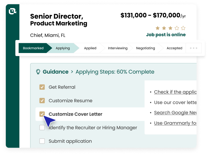 Guidance on your job applications