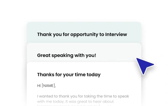 One interview, three possible emails: an example timeline