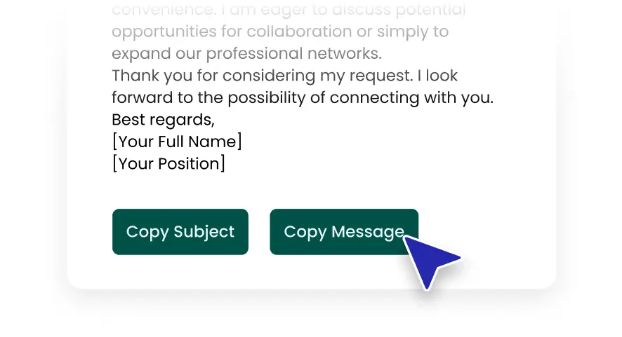 Copy the Networking Email Template