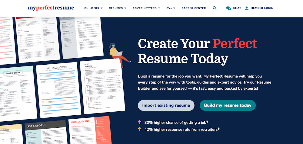 my perfect resume homepage