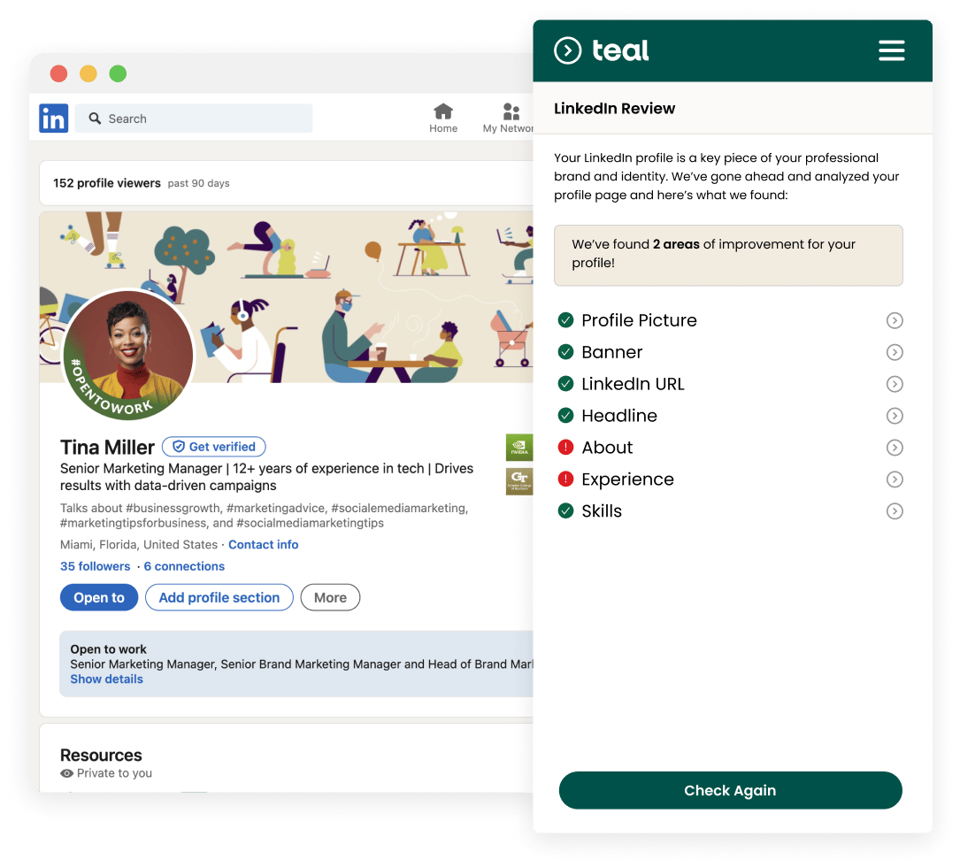 LinkedIn profile checker