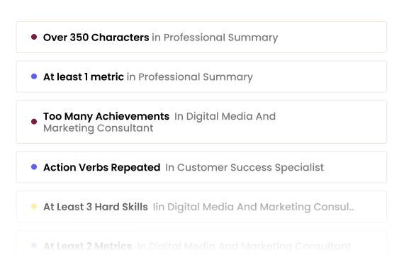 Get a full CV review in minutes