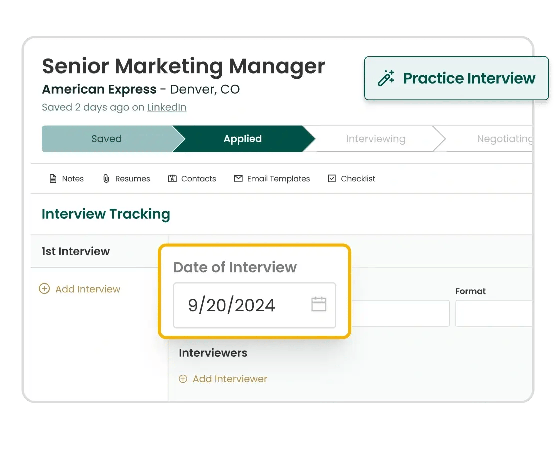 track your interview dates