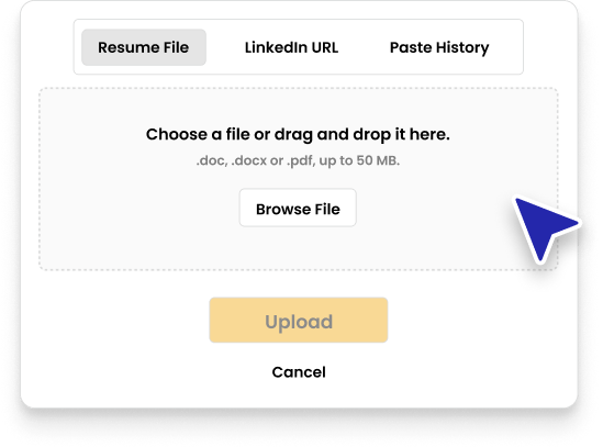 Sign up and upload your resume