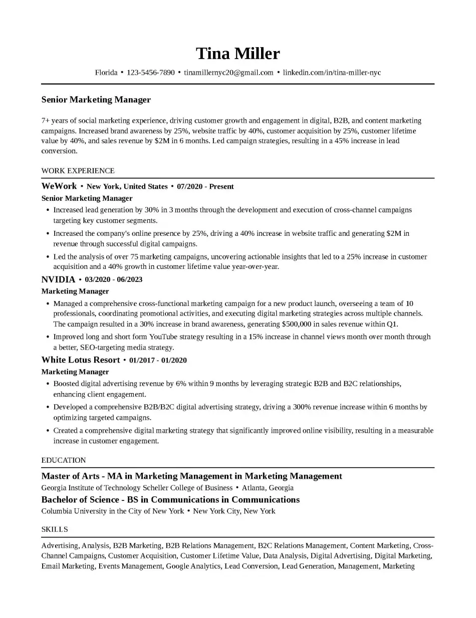 Red Accent Chronological Resume