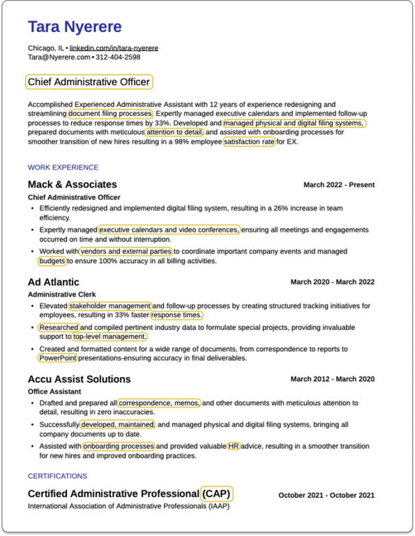 ATS-friendly resume example