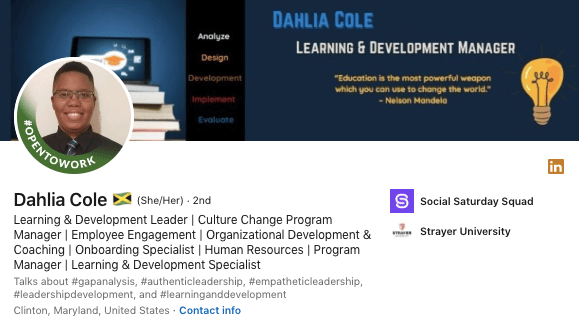 Dahlia Cole LinkedIn