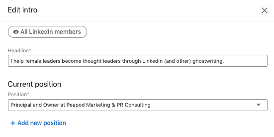 How to update LinkedIn profile step 4