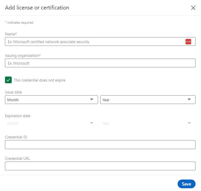 Certification form example