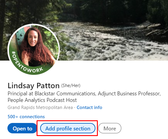 Add profile button