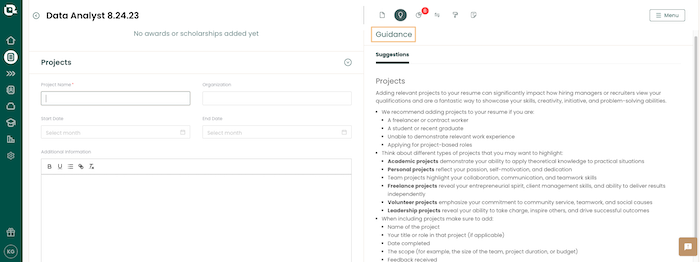 Best practices for using Resume Builder to include publications