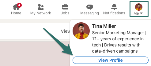 LinkedIn View Profile button for #OpenToWork
