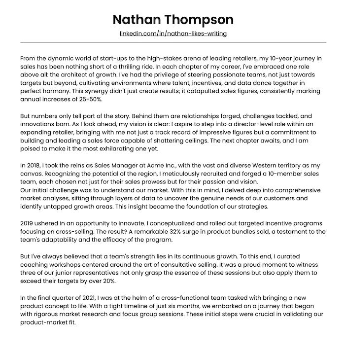A narrative resume 