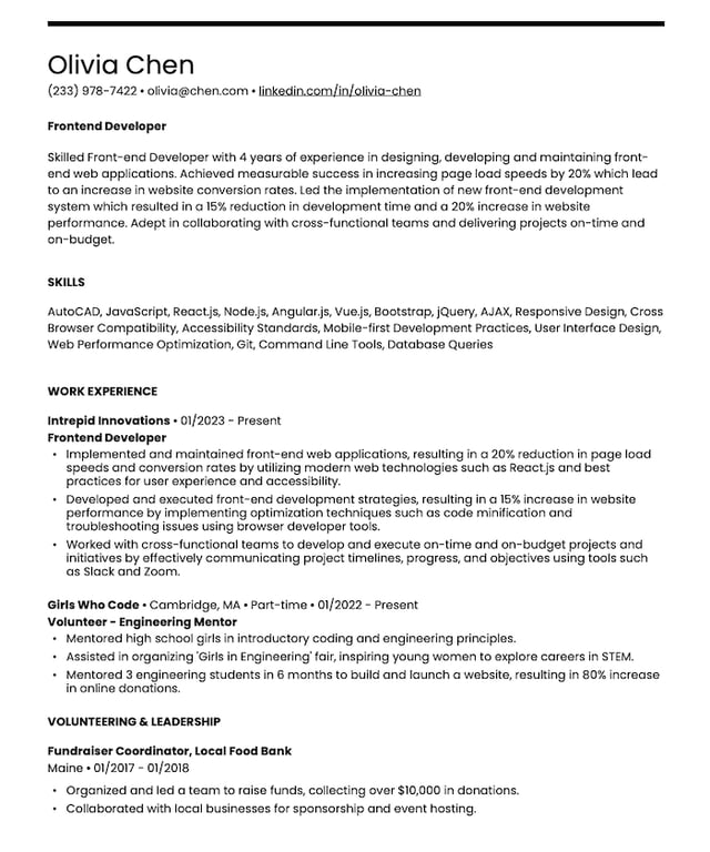A combination resume example