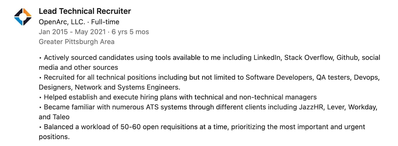 Older job descriptions