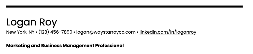 resume contact information on resume