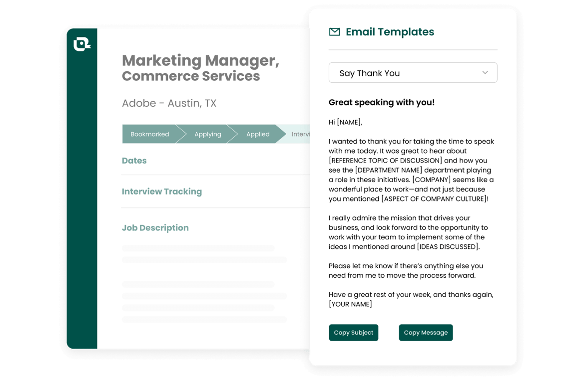 job application follow-up email templates