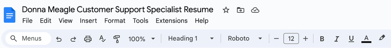 Google Doc's editor options
