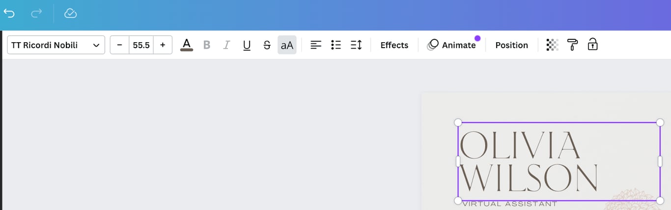 Canva's editor 