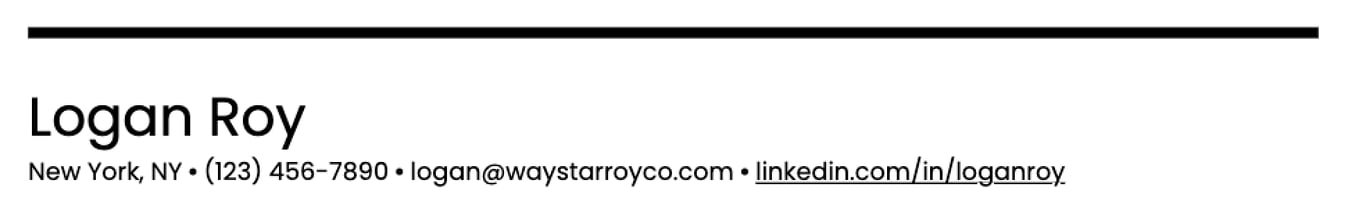 Place professional links in the header of your resume near your contact info and above your work history