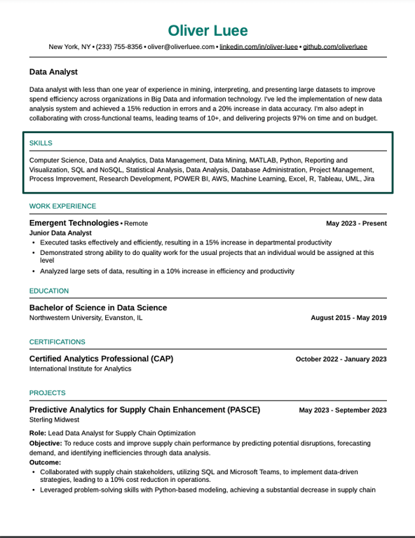 What is a resume in a combination resume format
