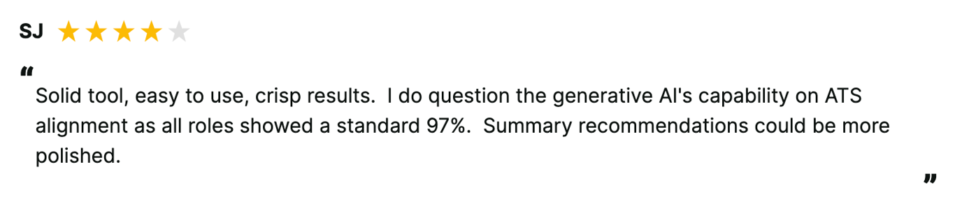 Reviews.io review of Enhancv