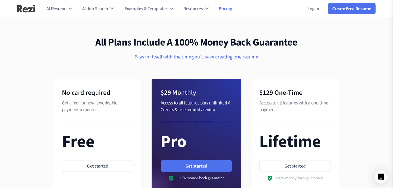 Rezi pricing