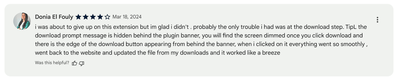 Rezi review via the Google Web Store