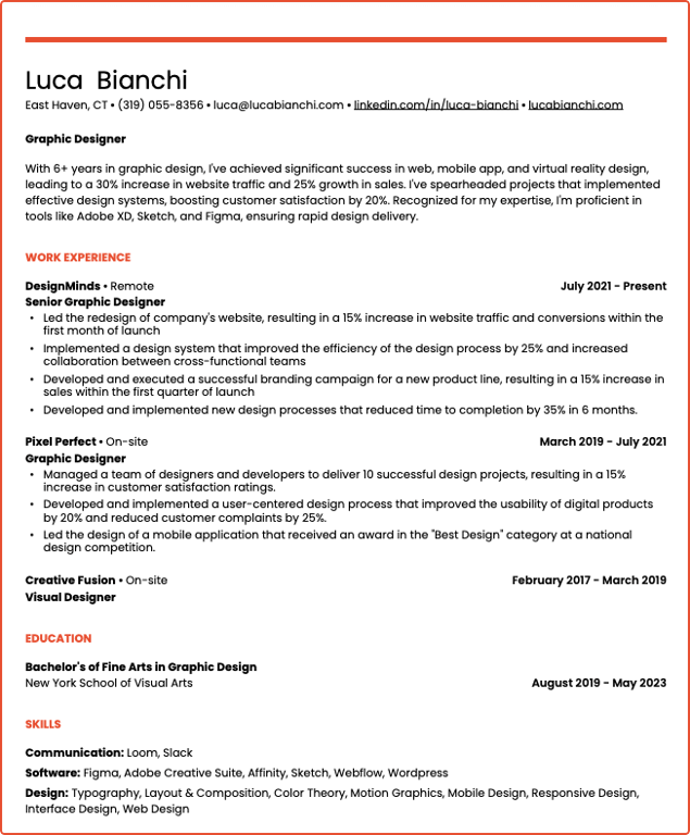 A targeted resume example