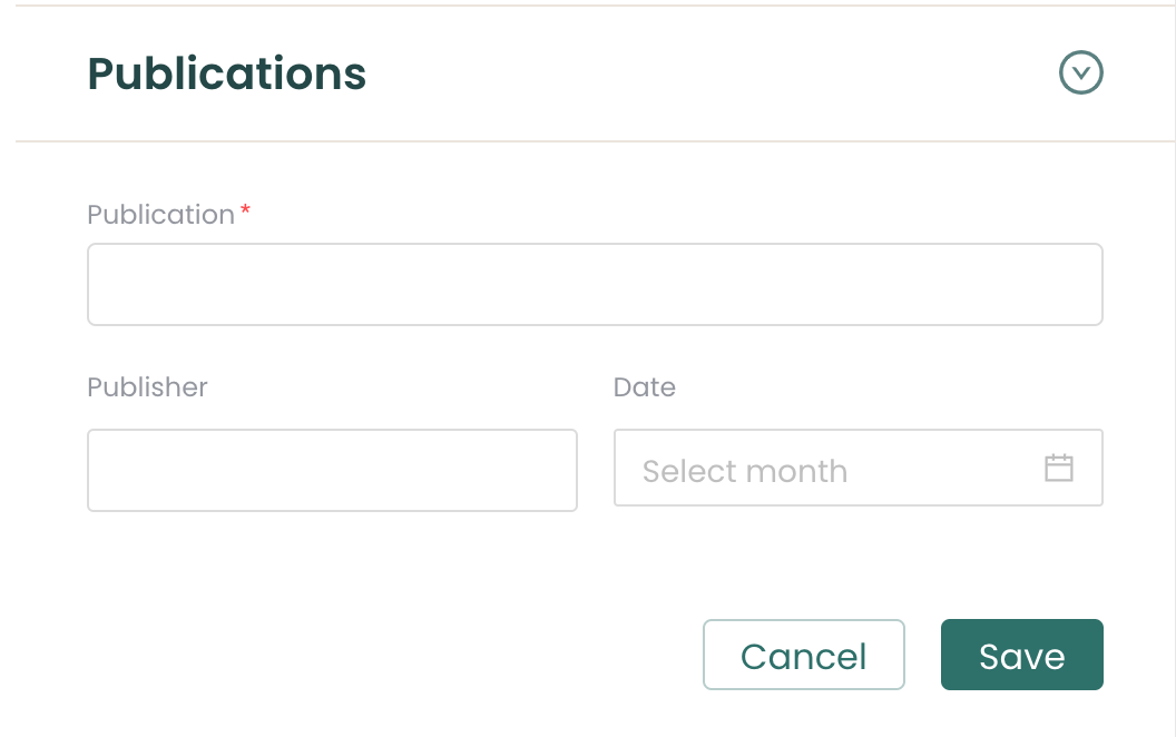 cv publications often include publication, publisher and date