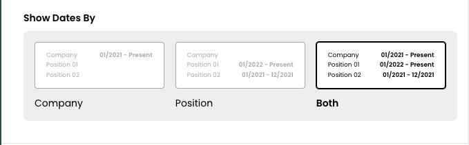 Teal offers multiple ways to format dates on a resume