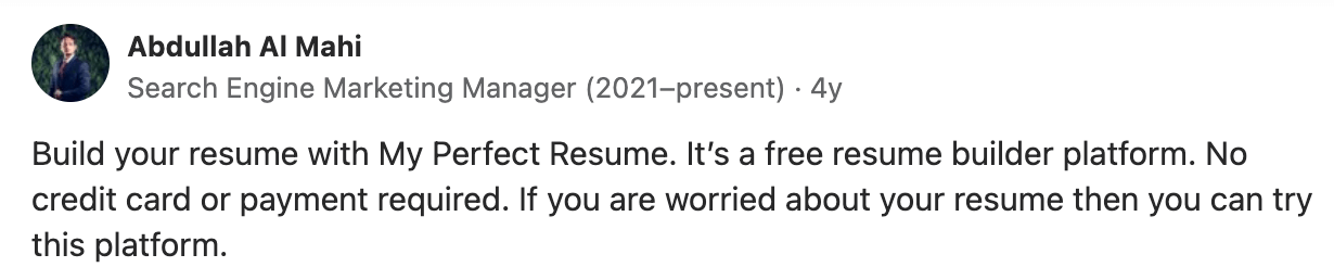 My Perfect Resume review on Quora