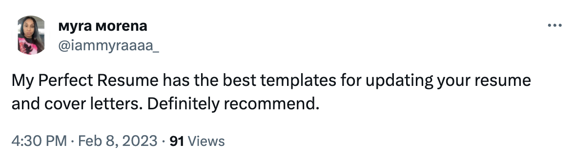 My Perfect Resume review on X