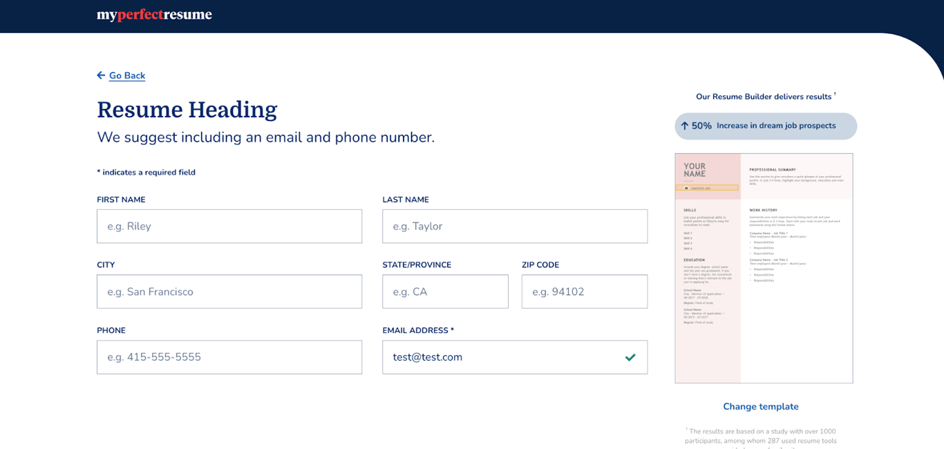  My Perfect Resume builder review