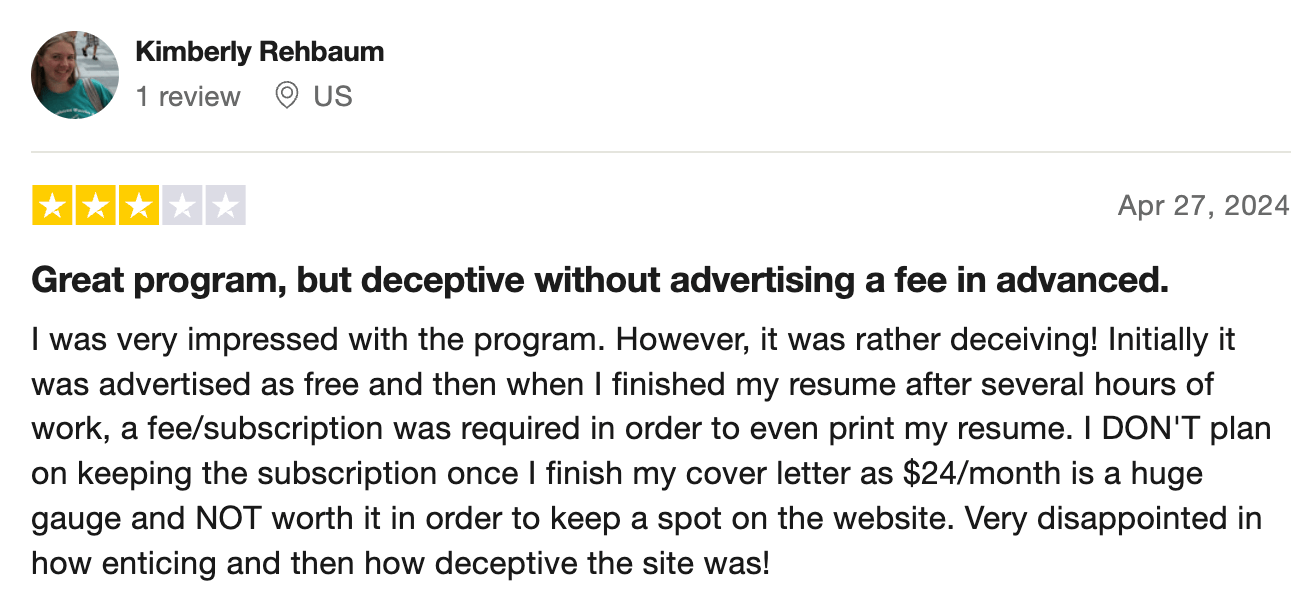 My Perfect Resume review on pricing