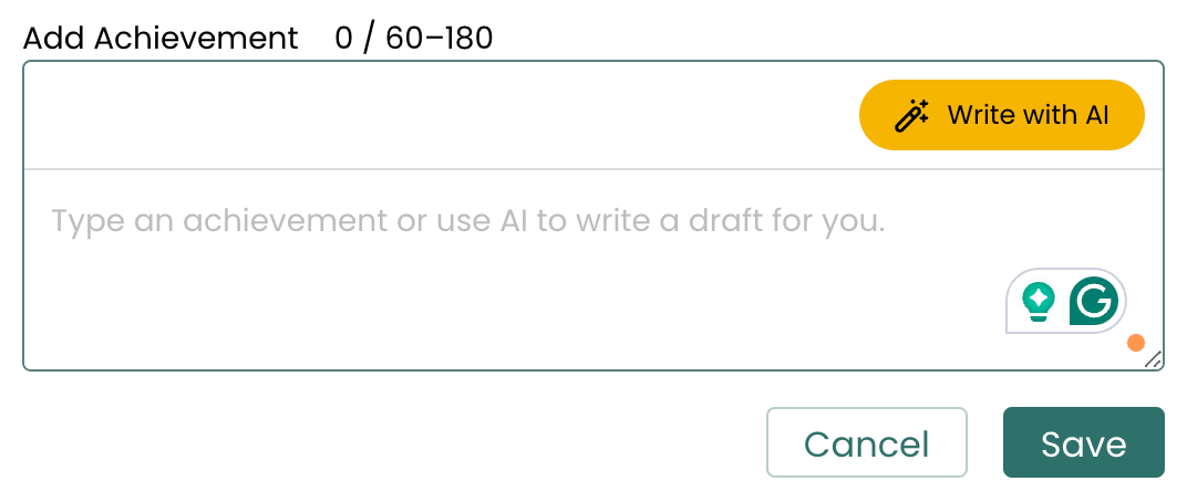 Add resume achievements with AI