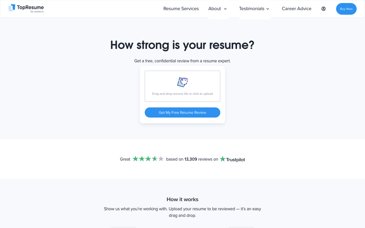 TopResume homepage