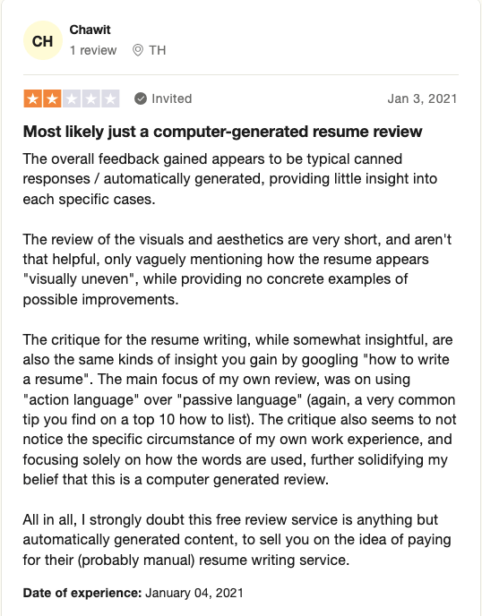 2-star TopResume review